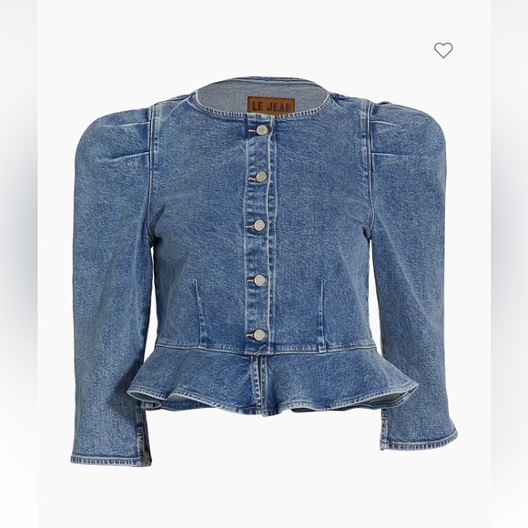 LeJean luella Cropped Peplum Denim Jacket - Picture 1 of 5